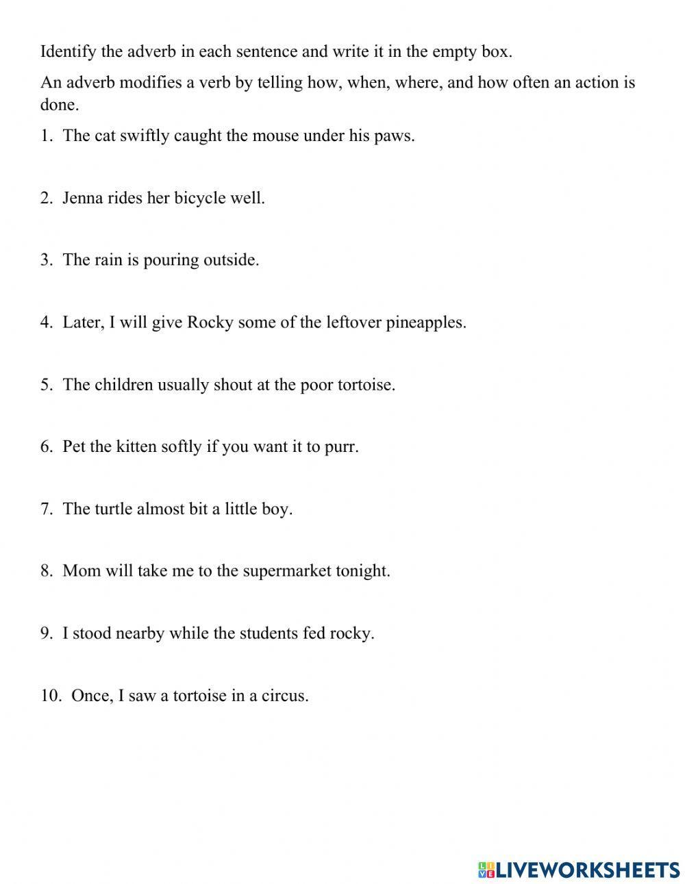 Identify the Adverbs