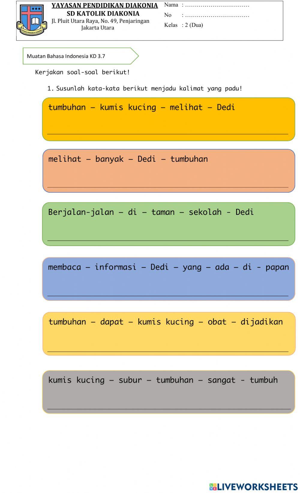 Menyusun Kalimat Worksheet For Sd Kelas 2 Live Worksh vrogue co Menyusun Kalimat Worksheet For Sd Kelas 2 Live Worksh vrogue co