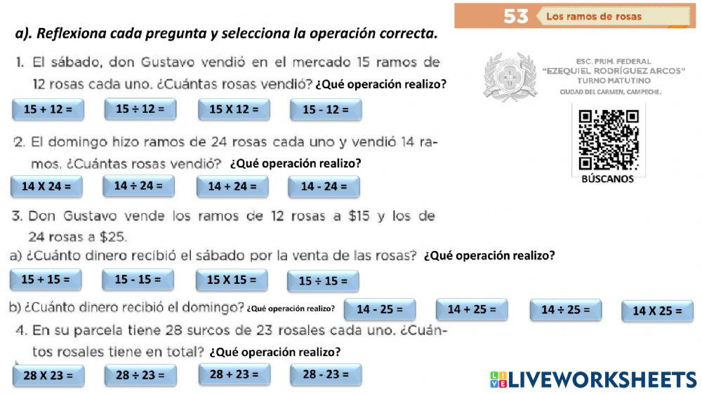 Desafío 53 Planteamientos y operaciones básicas