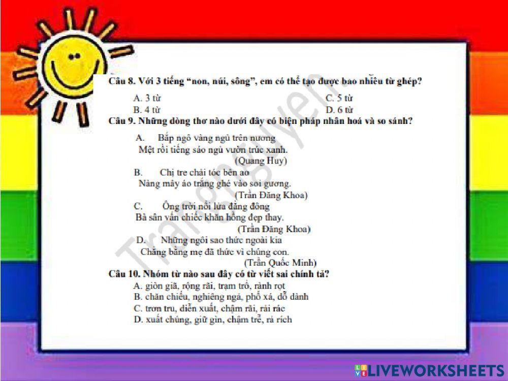 Trạng nguyên Tiếng Việt đề 5