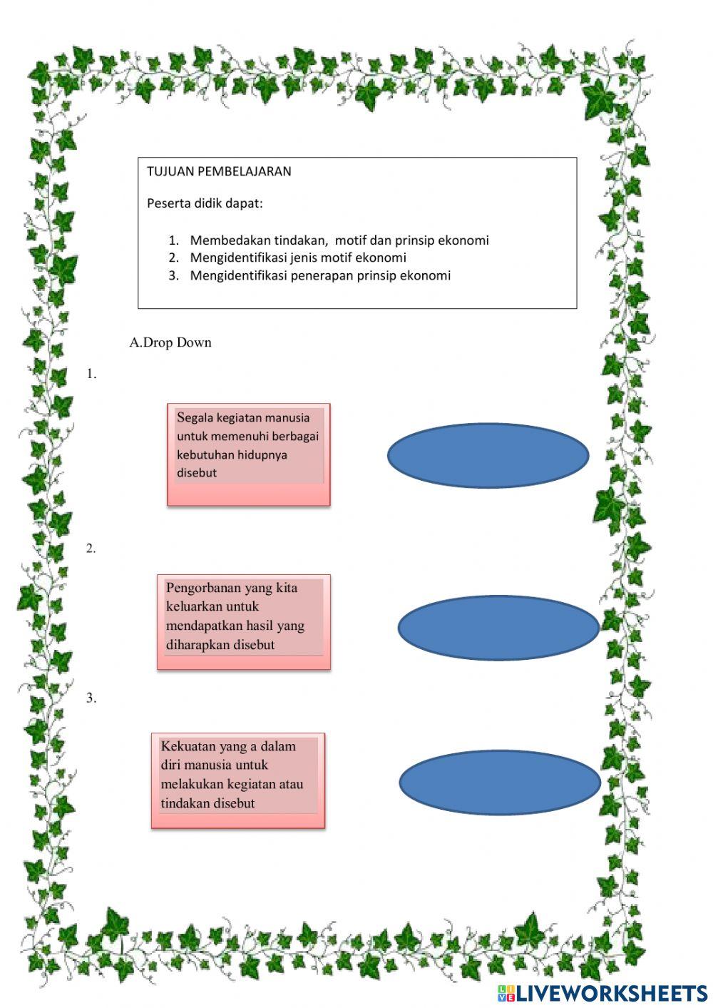 Tindakan, motif dan prinsip ekonomi