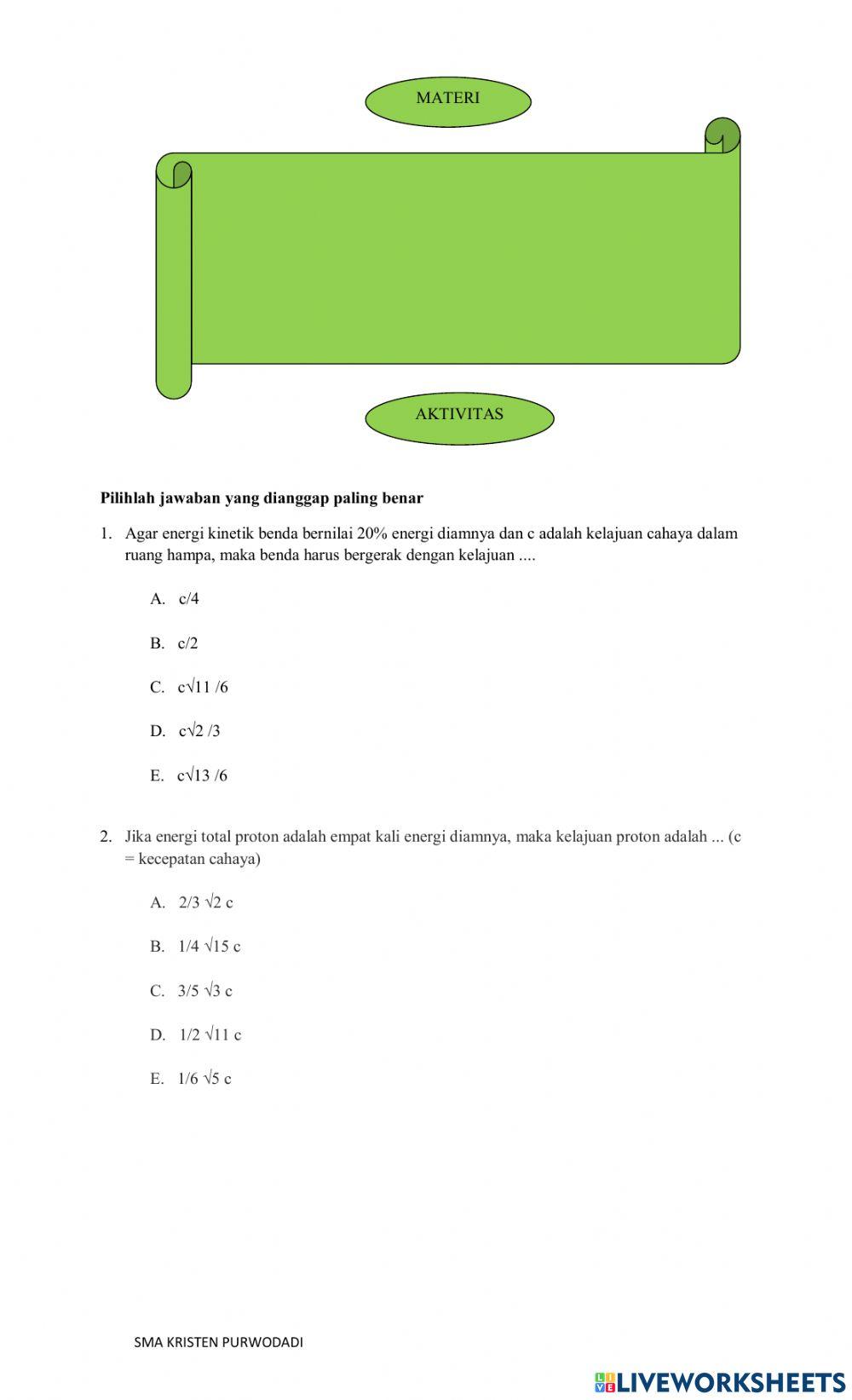 Teori Relativitas Khusus 3