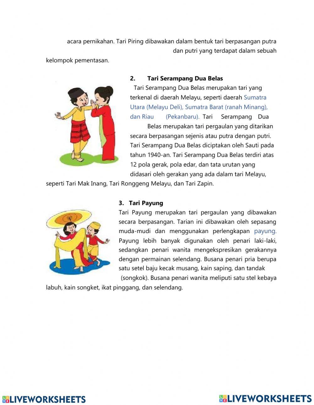 Tari tunggal berpasangan dan kelompok