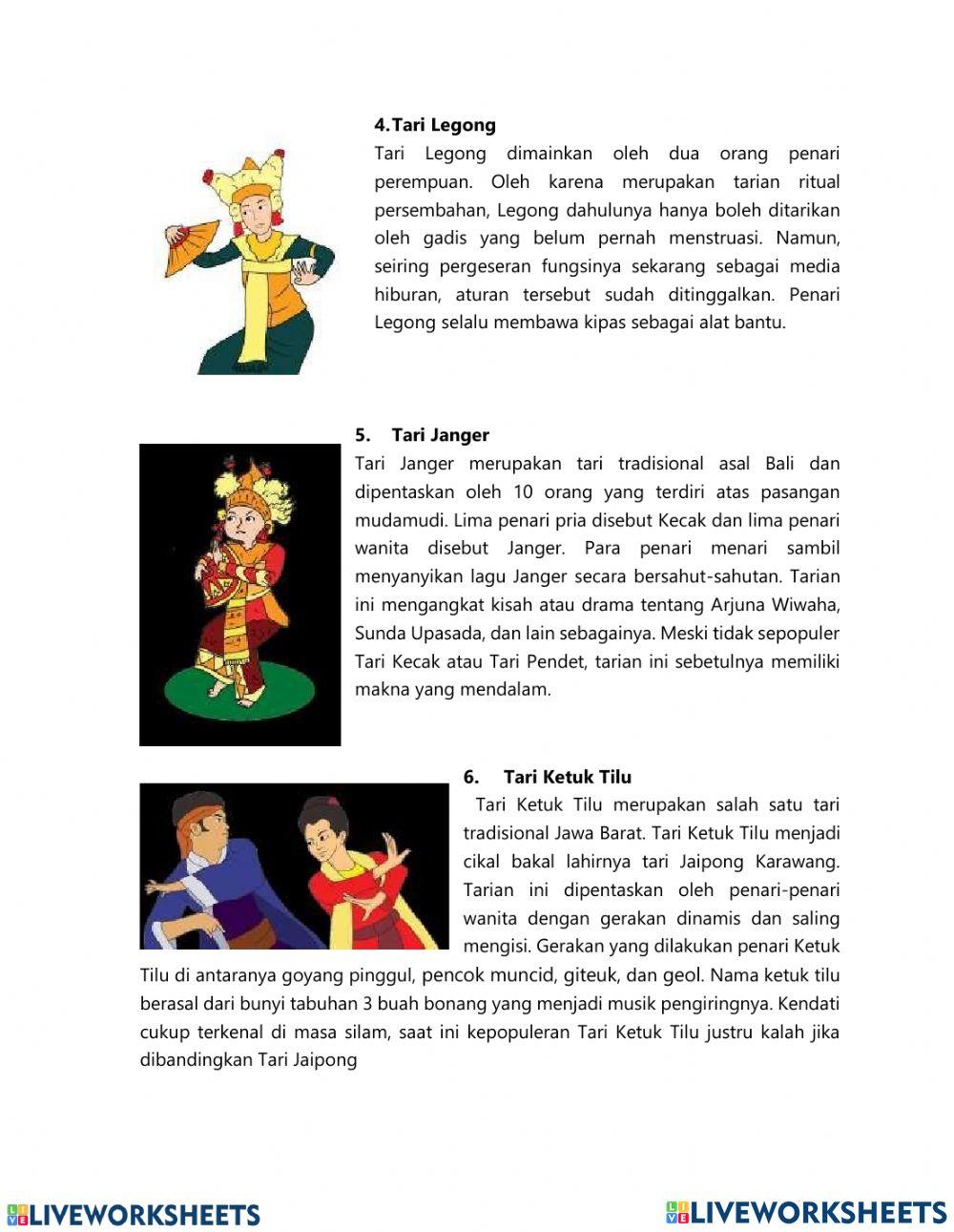 Tari tunggal berpasangan dan kelompok