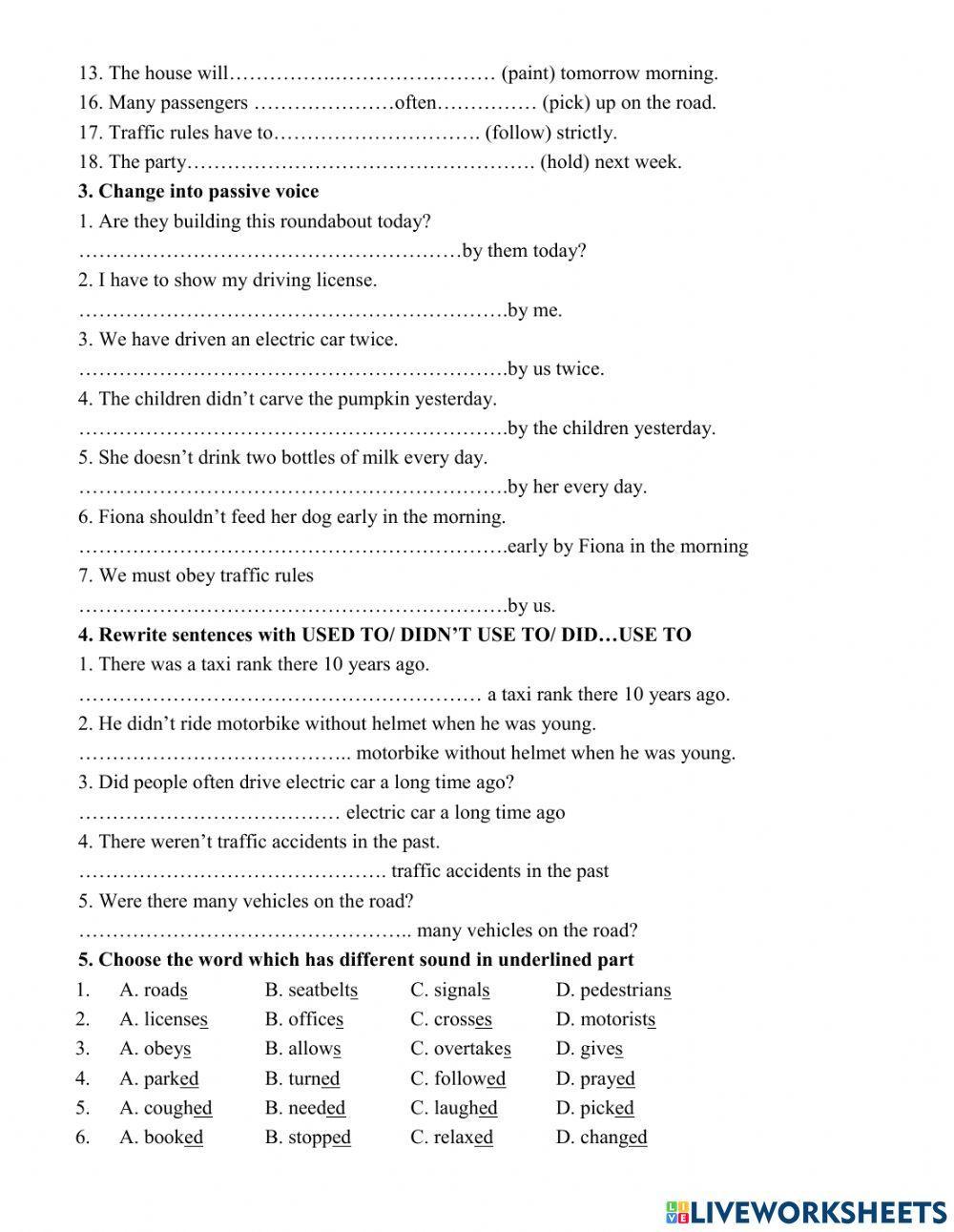 Grade 7- Review Passive