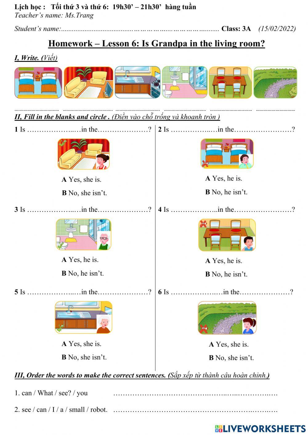 3A1-Lesson 6-Is Grandpa in the living room?