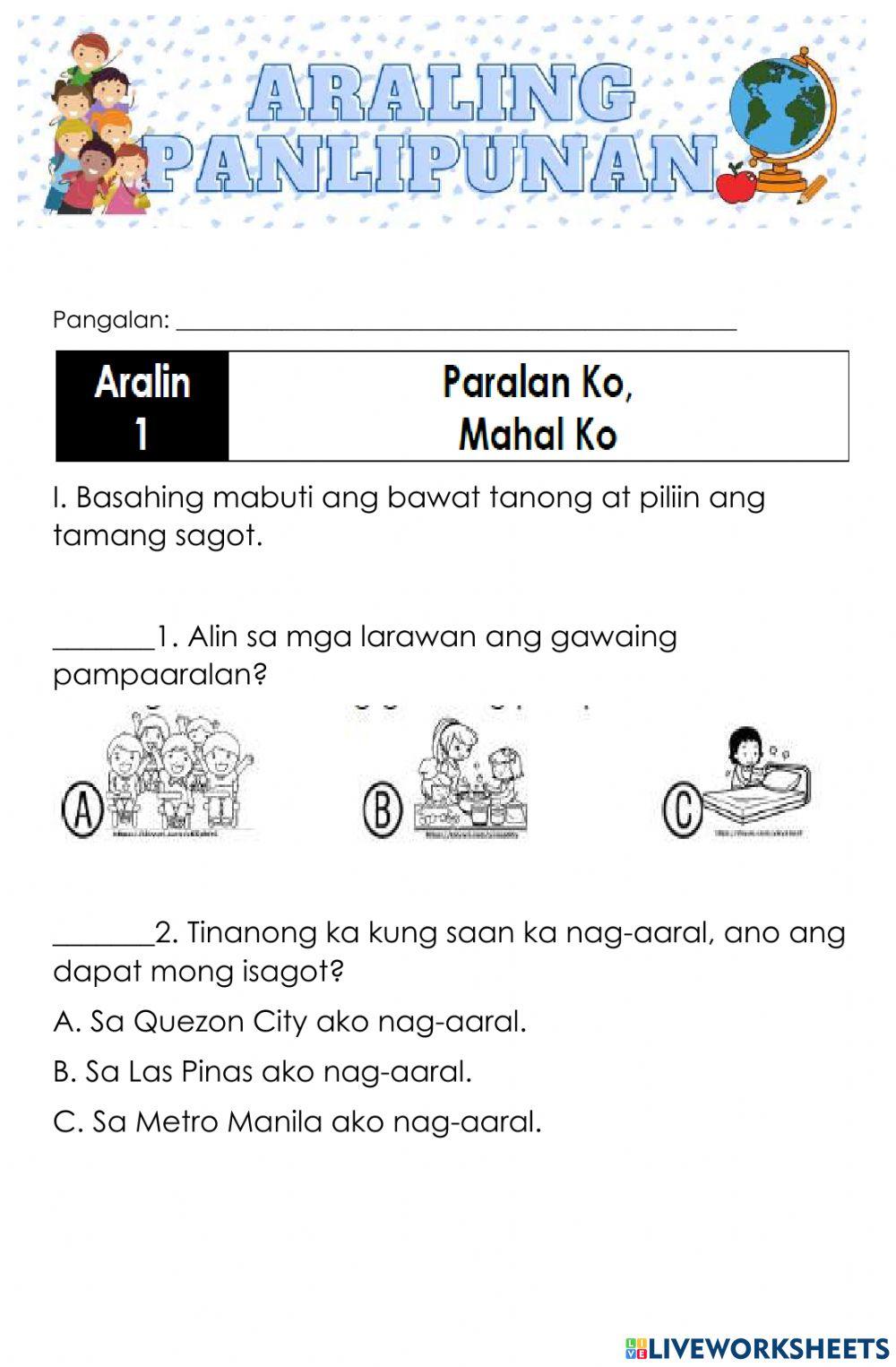 Araling Panlipunan Quarter 3-Module-Week 1