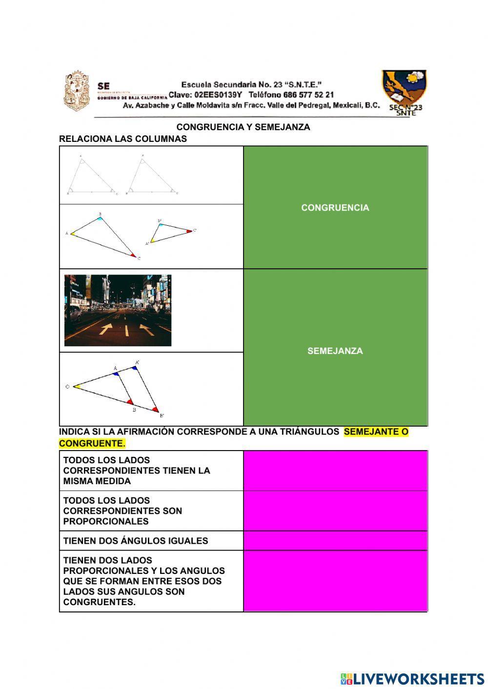 Congruencia y semejanza