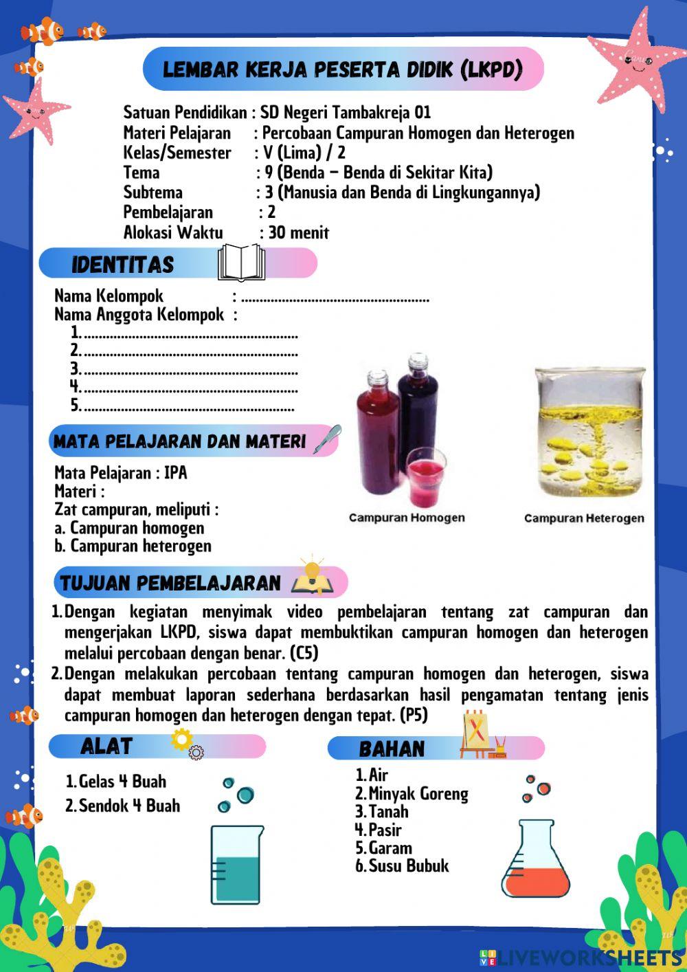 LKPD Kelas 5 Tema 9 Subtema 3 Pembelajaran 2