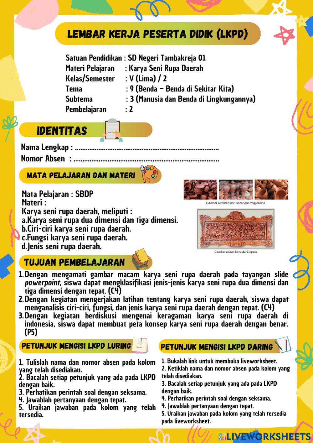 LKPD Kelas 5 Tema 9 Subtema 3 Pembelajaran 2