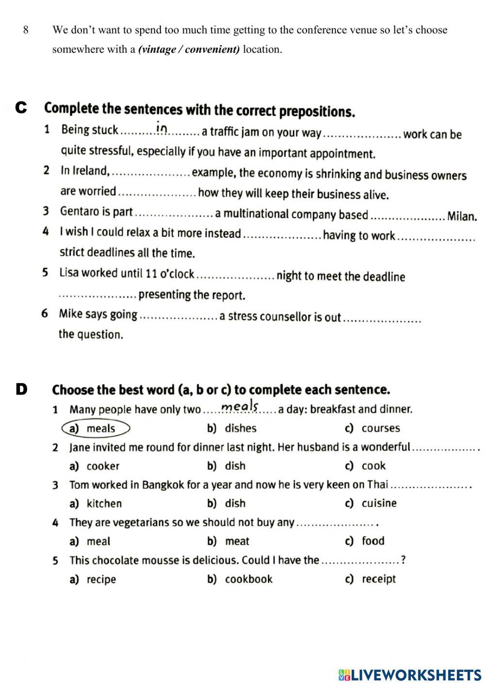 Mid-term Exam Level 8 (English for Business)