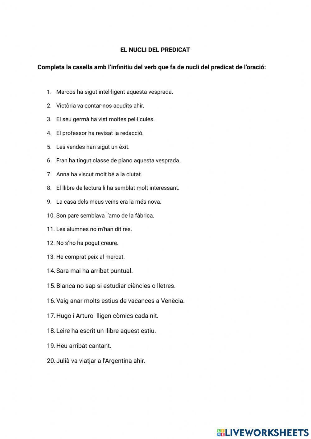 El nucli del predicat