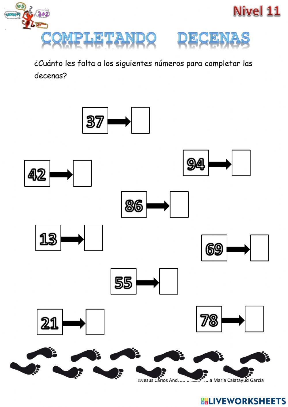 Completar decenas 11