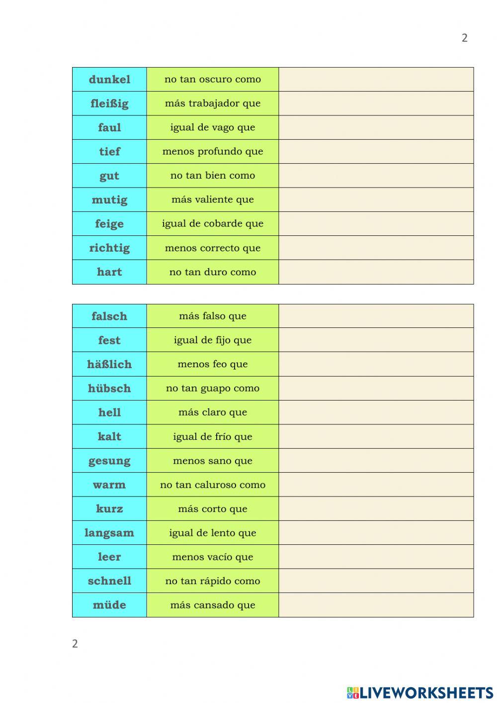 Adjetivo comparación 01