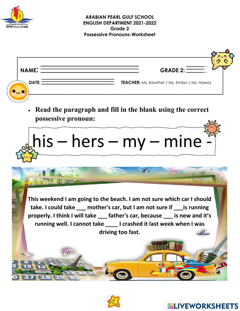 Possessive pronouns