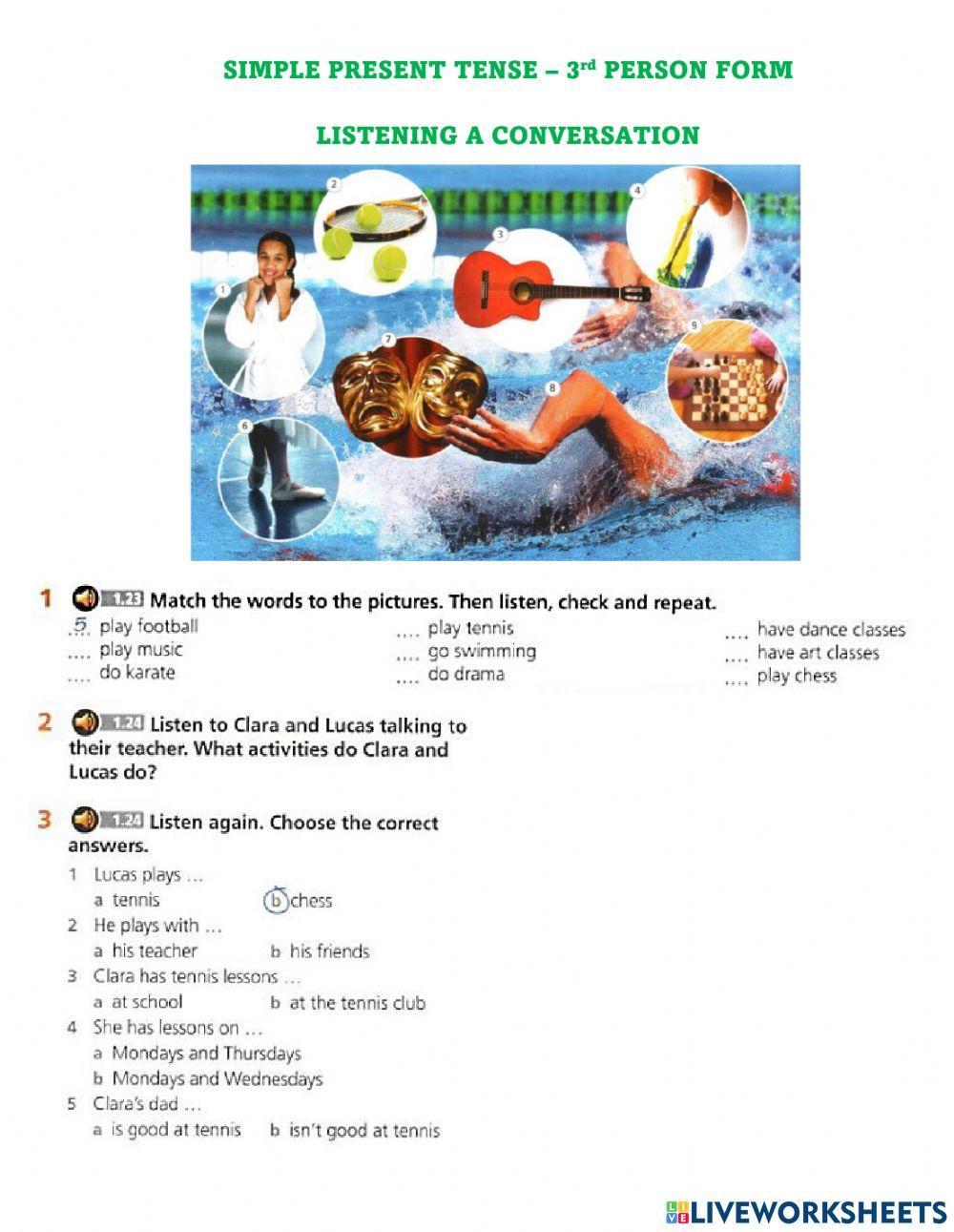 Simple present 3rd person ending sounds.