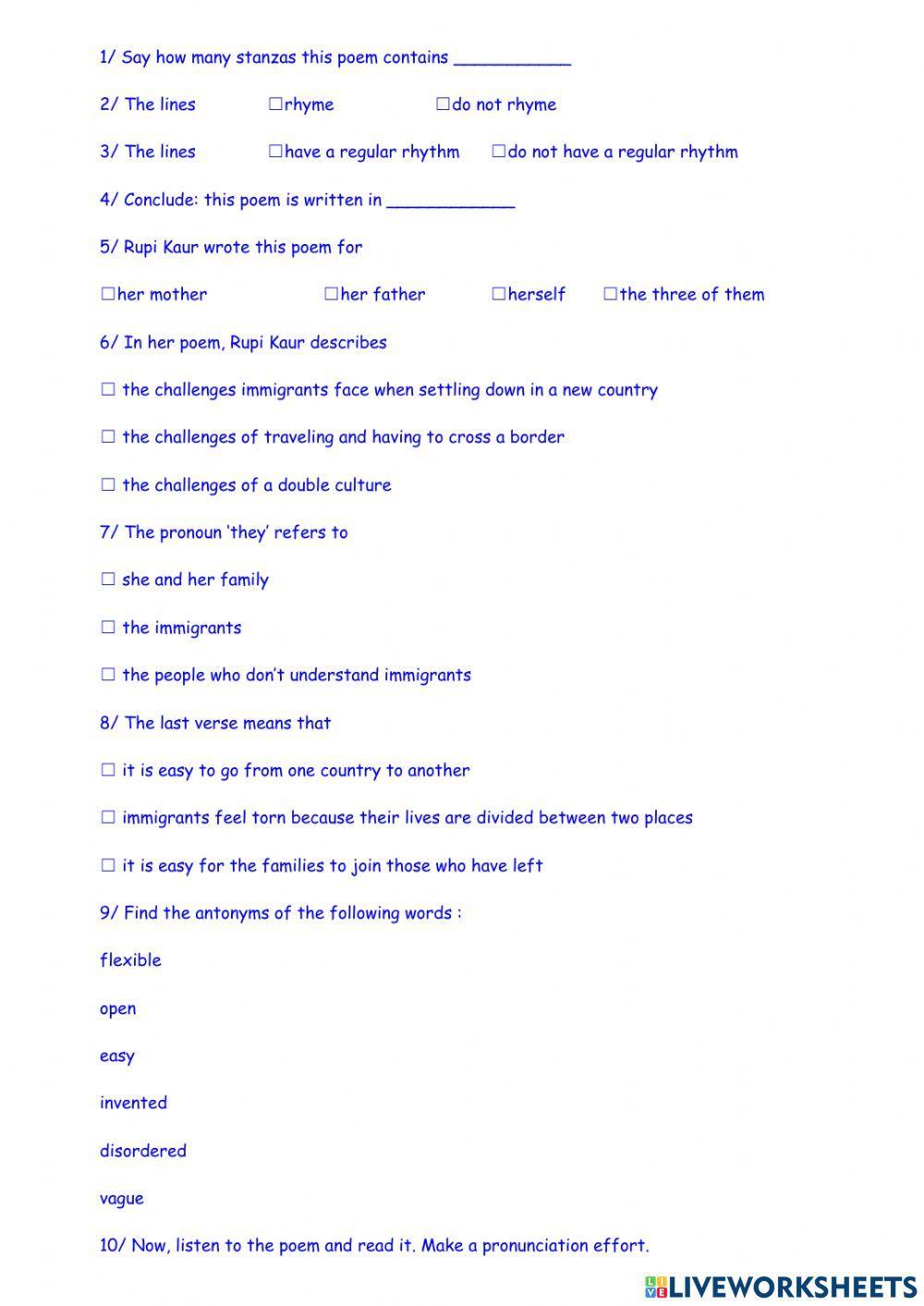 First generation Immigrant Rupi Kaur