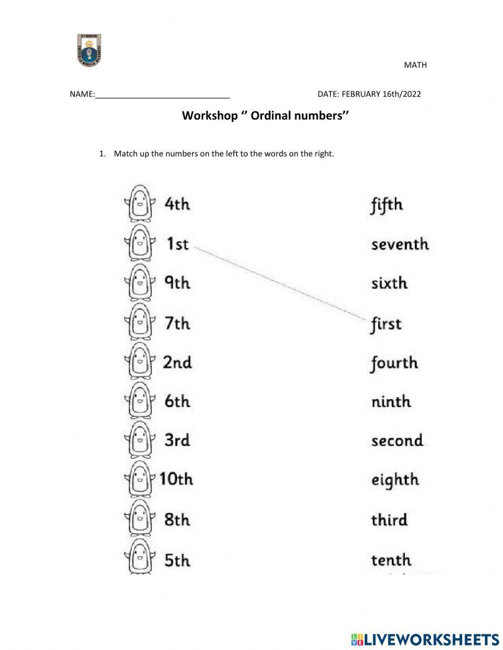 Ordinal Numbers In Words