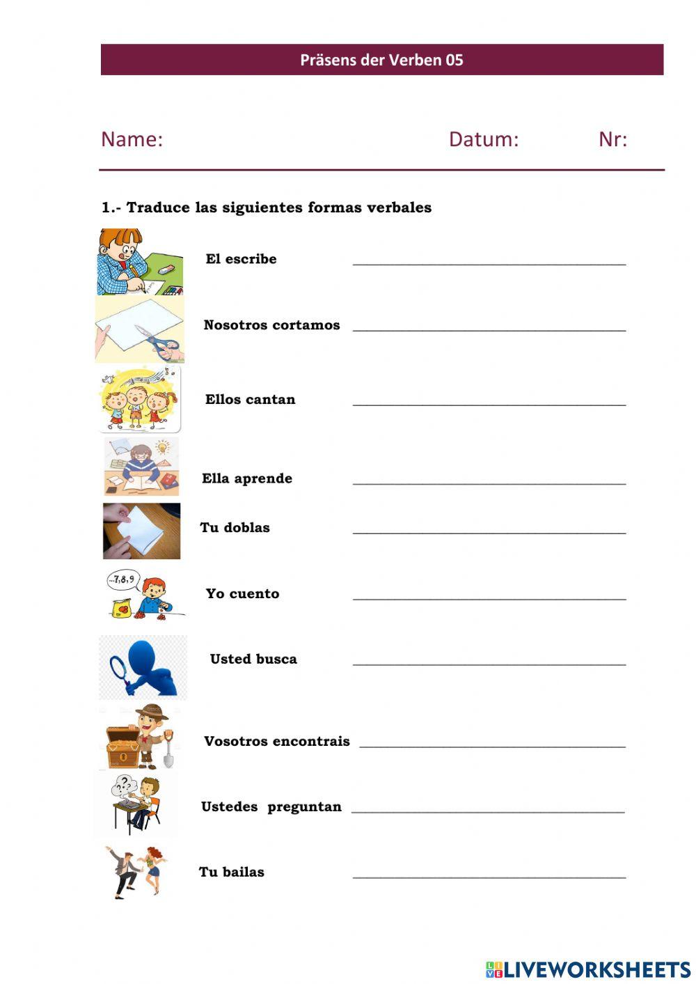 Präsens der Verben 05