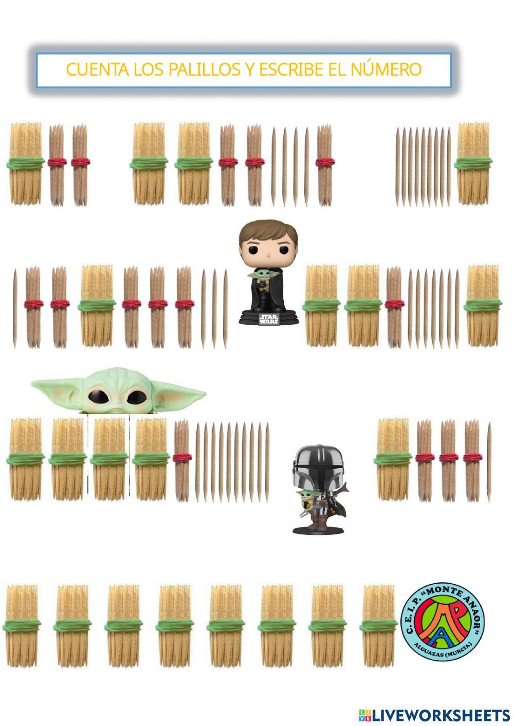 Contamos palillos hasta el mil