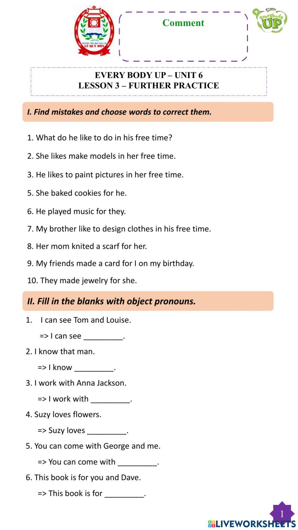 EU4 - U6L3 Further Practice