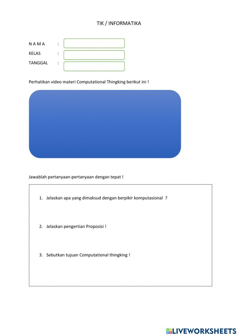 Latihan Soal Computational Thinking