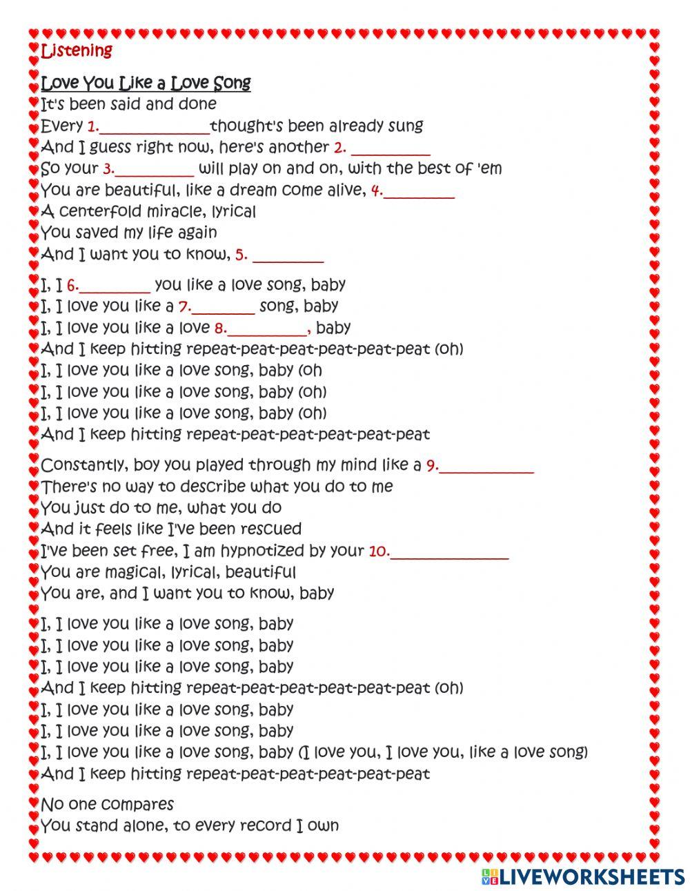 Love you like a love song