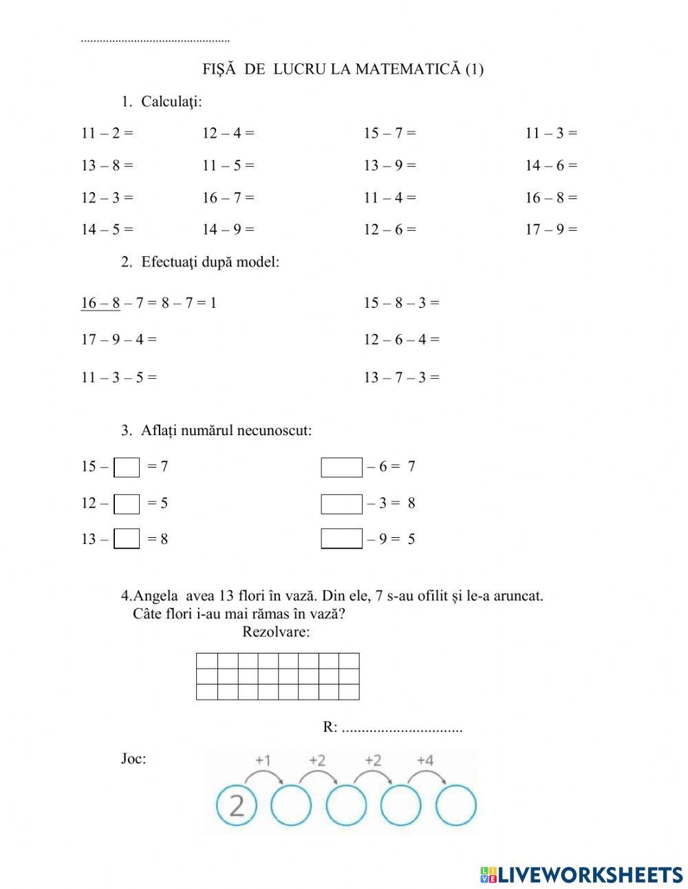 Scaderea cu trecere peste ordin 0 - 20