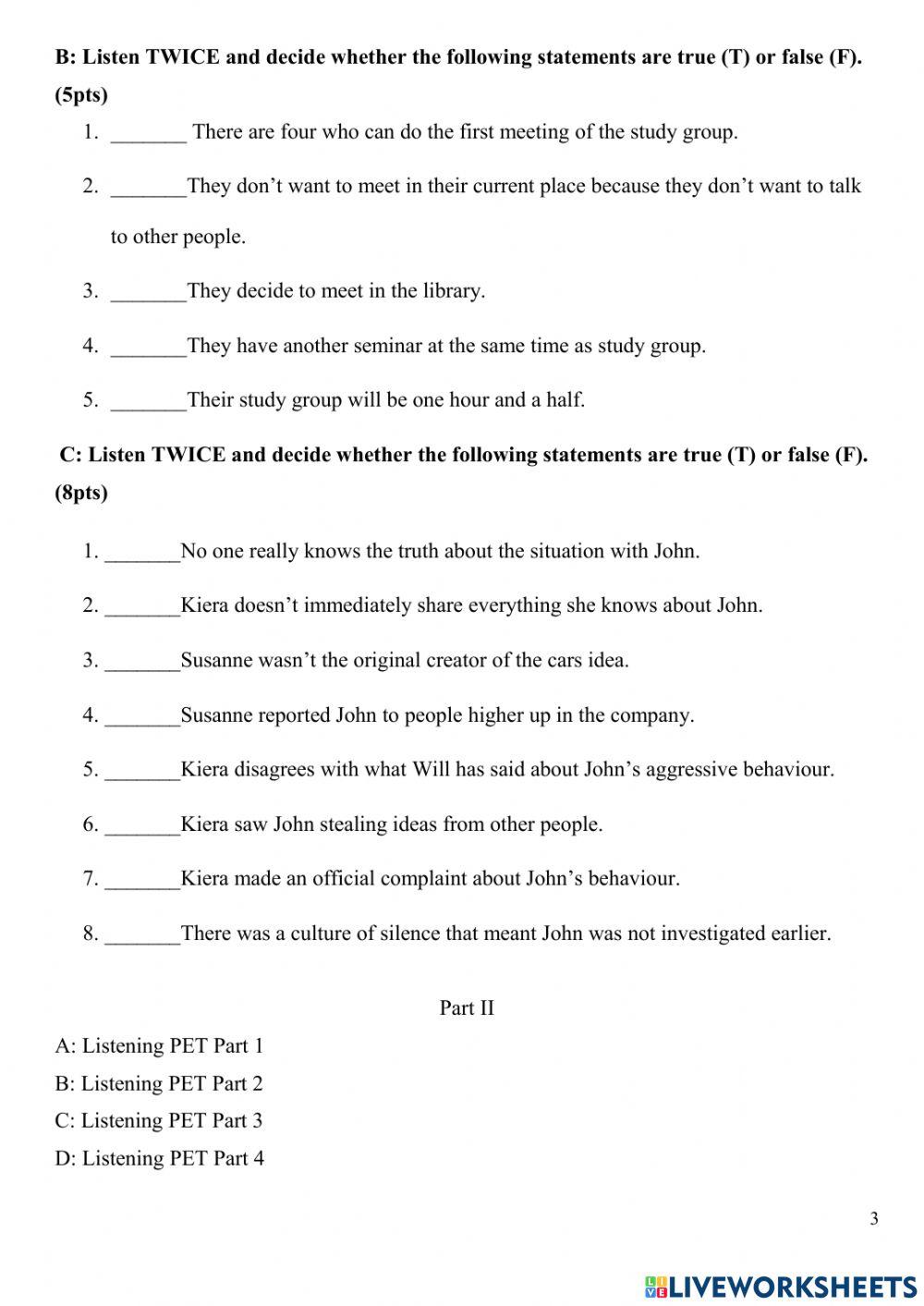 Level 6 Midterm Listening Test