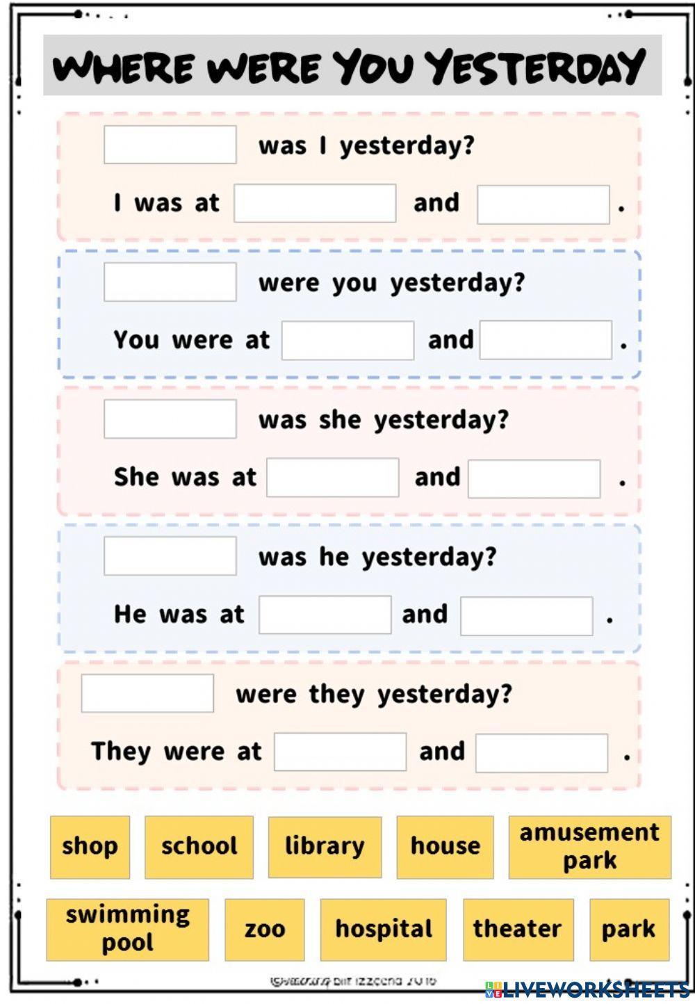 Where were you yesterday