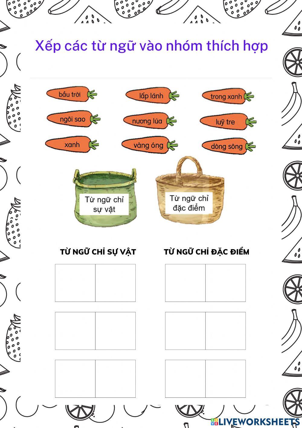 Chọn từ ngữ đúng