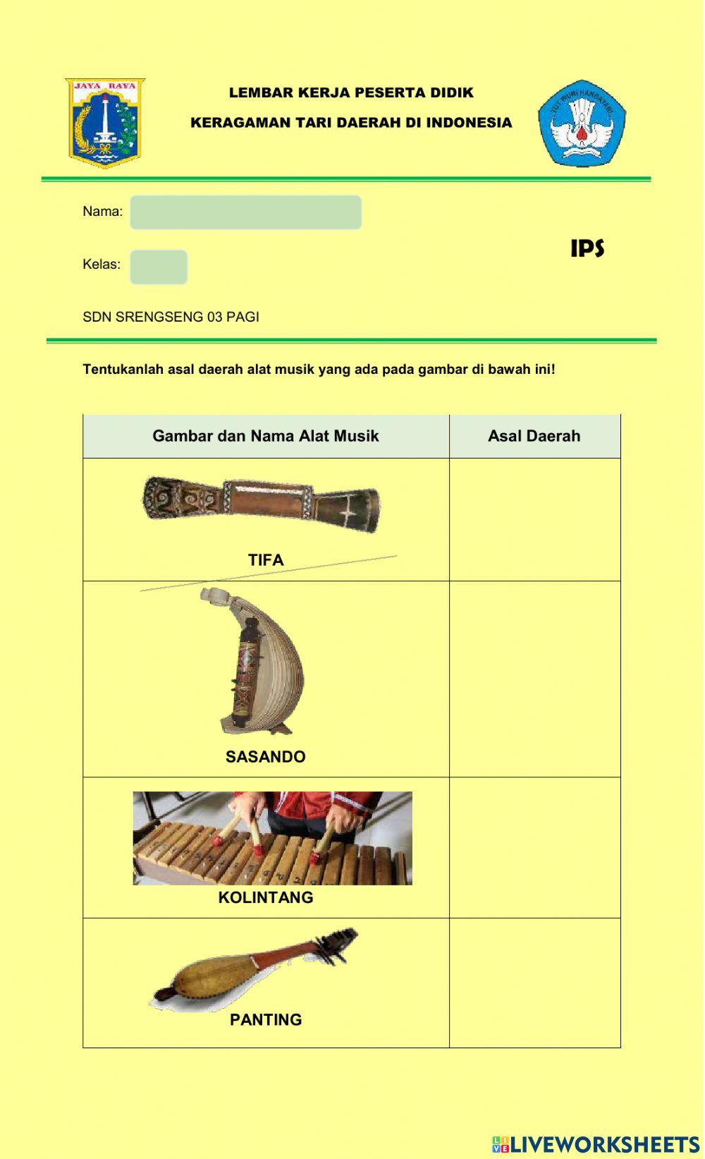 Keragaman alat musik daerah di Indonesia