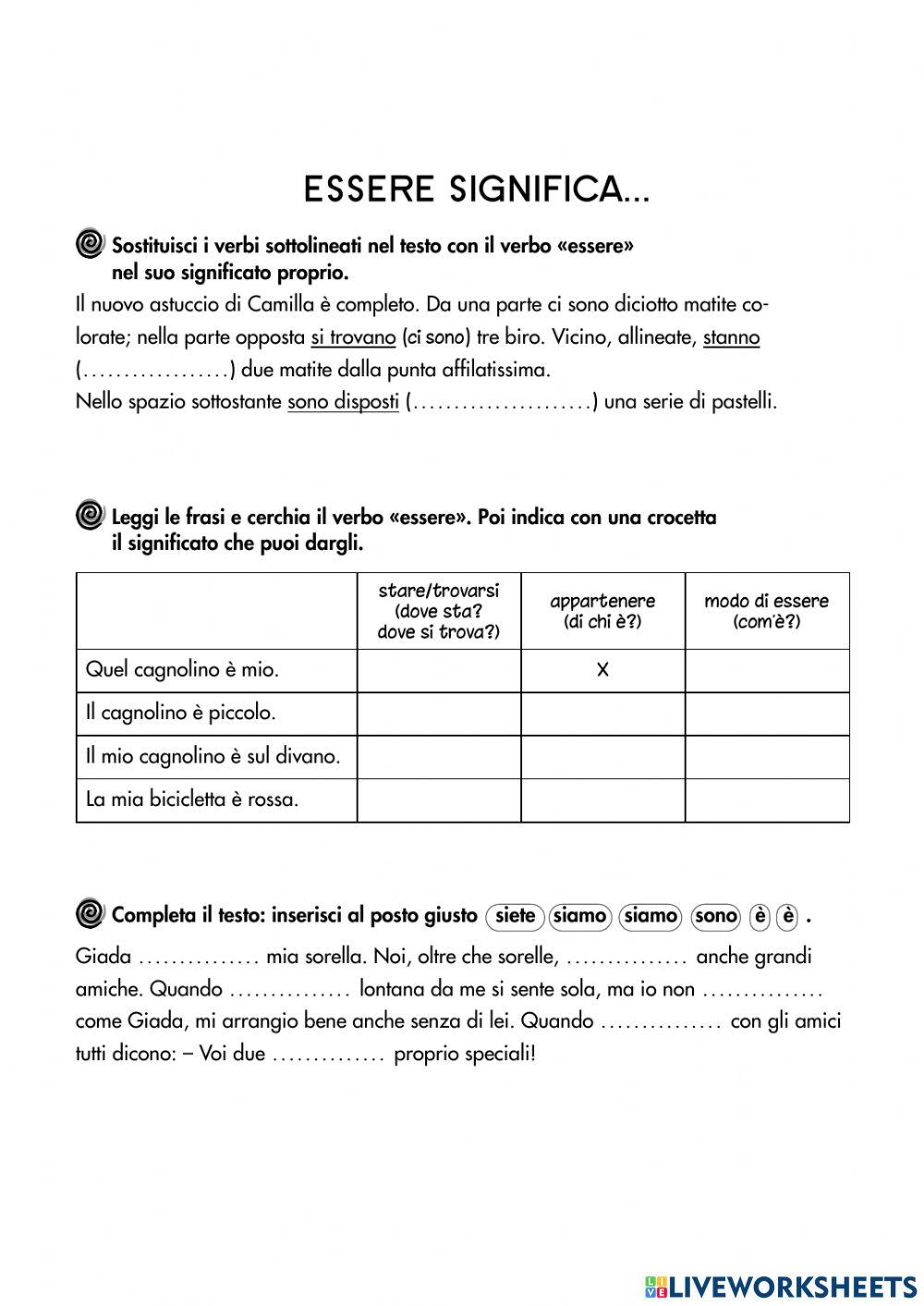 Essere e avere tempi semplici