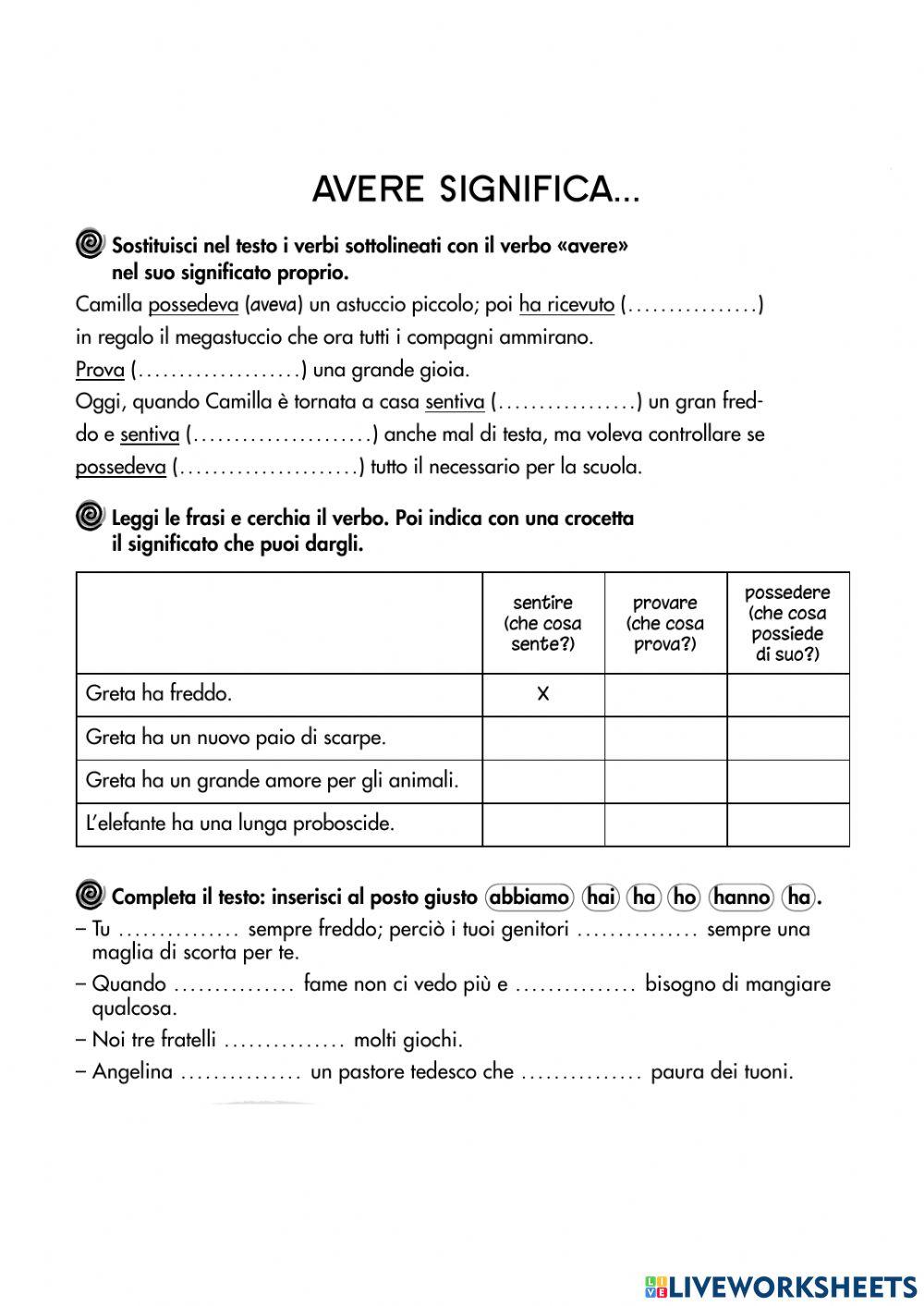 Essere e avere tempi semplici