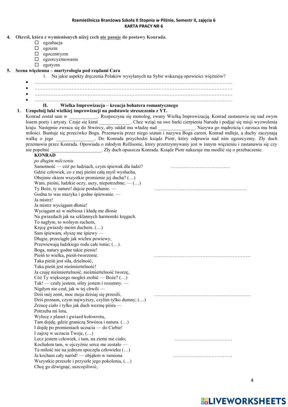 Rzemieślnicza Branżowa Szkoła II Stopnia w Pilźnie, semestr II, zajęcia 6
