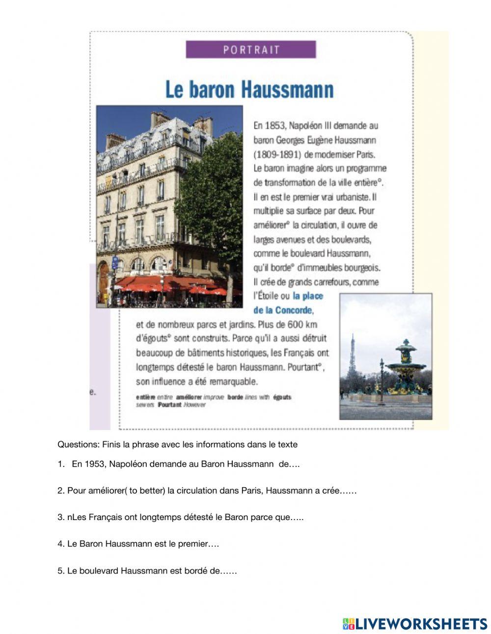 Haussann town french ville et architecture