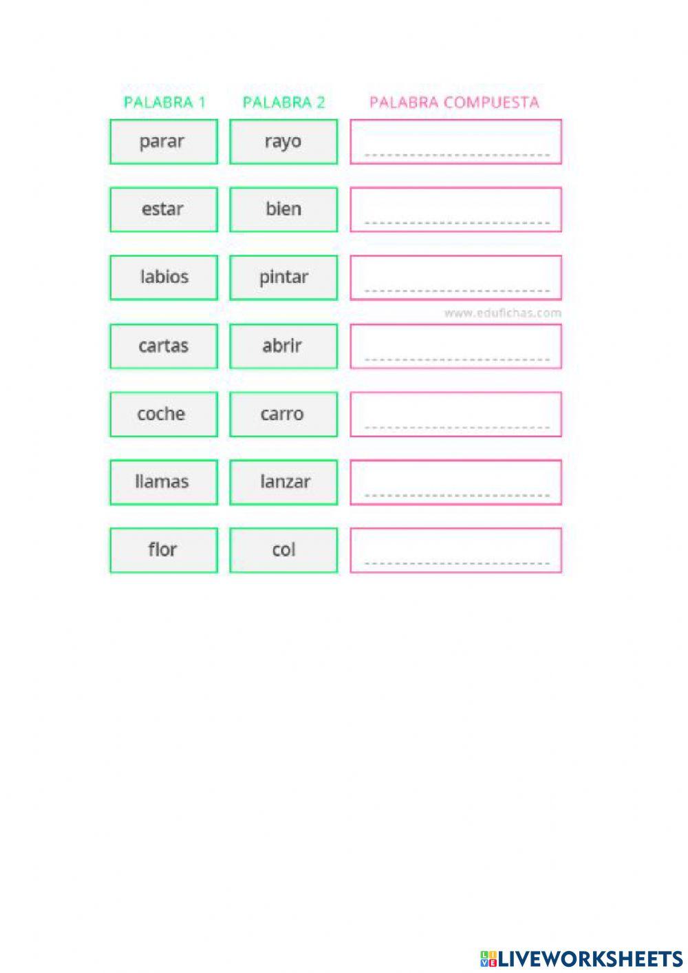 Unidad 6. Lengua. Palabras compuestas