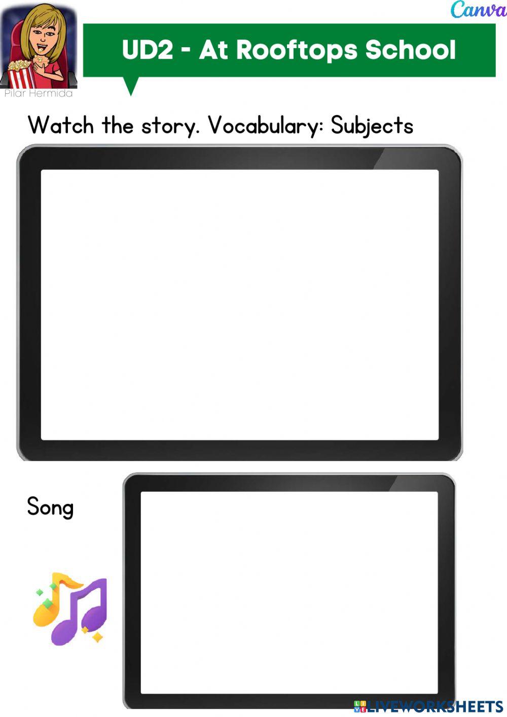 4EP UD3 Story vocabulay At Rooftops School