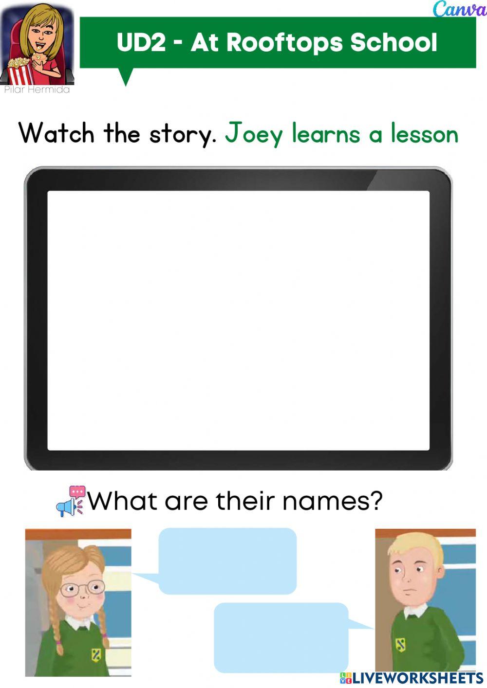 4EP UD3 Story vocabulay At Rooftops School