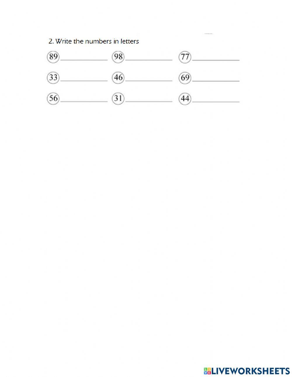 WH questions and Numbers