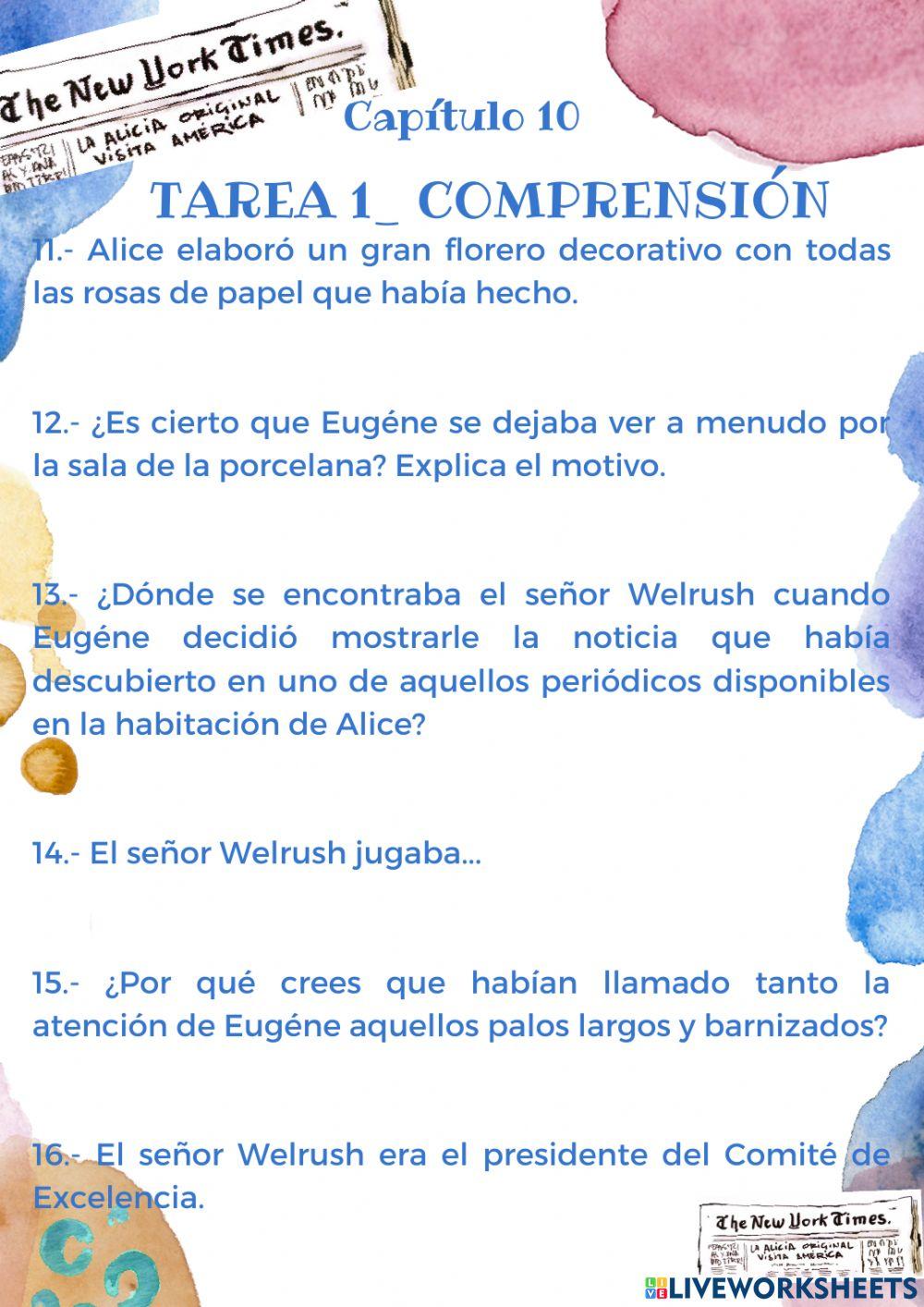 Capítulo 10 prohibido leer a lewis carroll- tarea 1