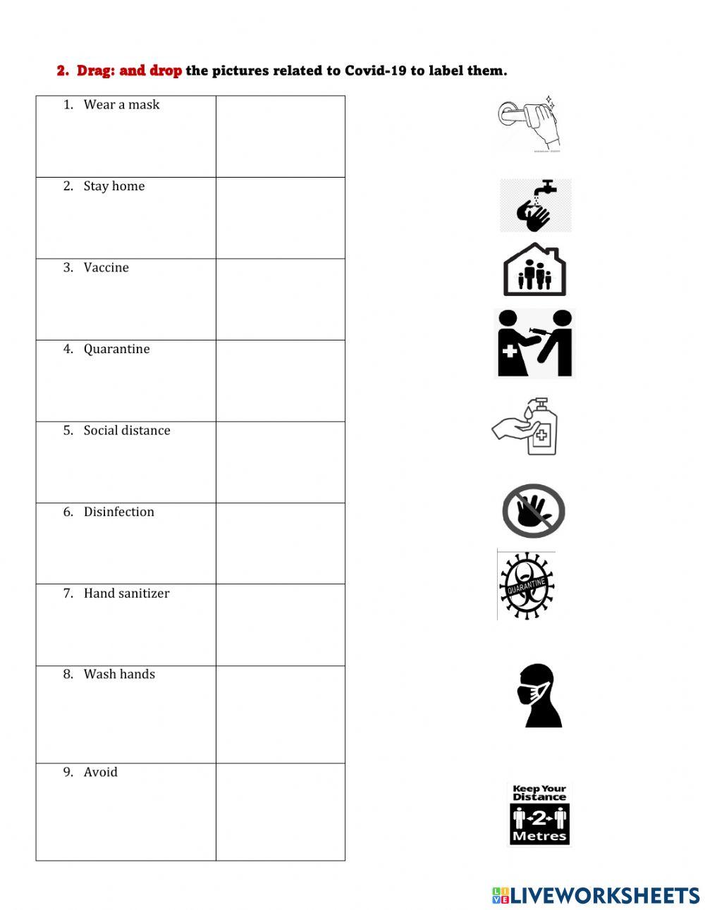 Covid 19 free activity | Live Worksheets