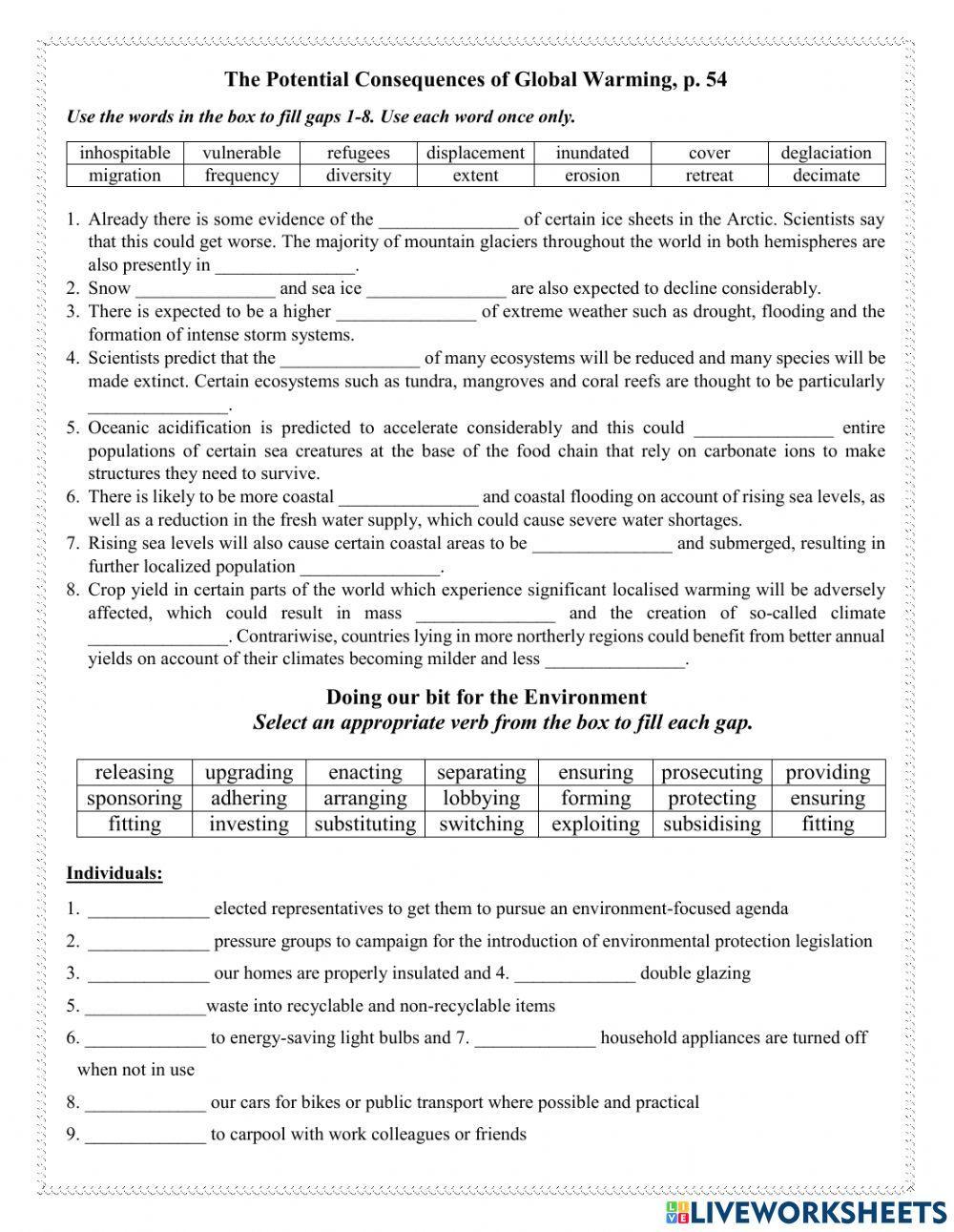 Consequences of Global Warming