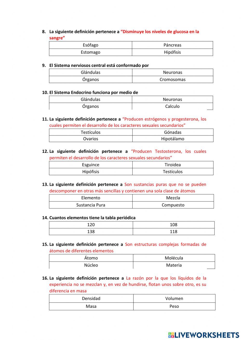 Cuestionario Oral 7mo EGB CCNN 2doQuim