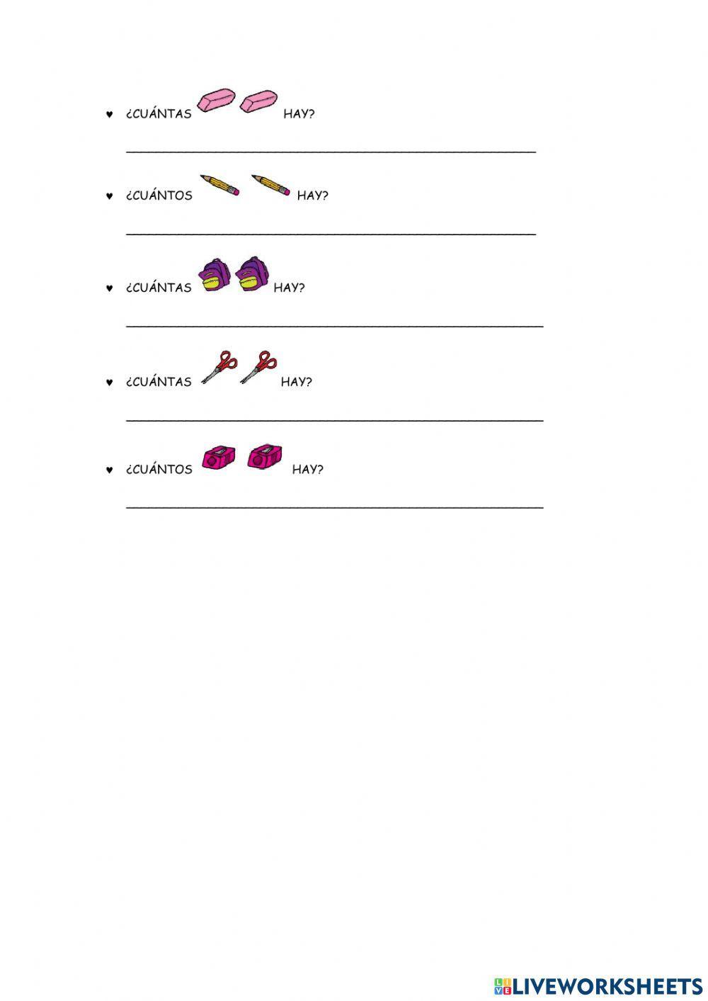 Los útiles escolares