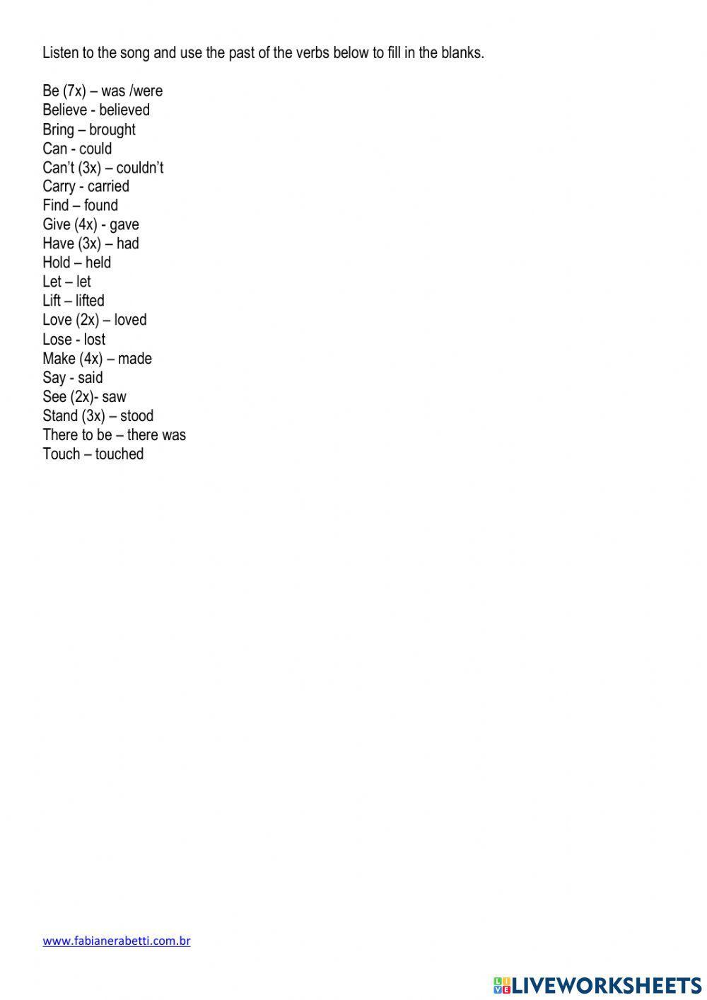 Because You Loved Me (Celine Dion) - listening activity