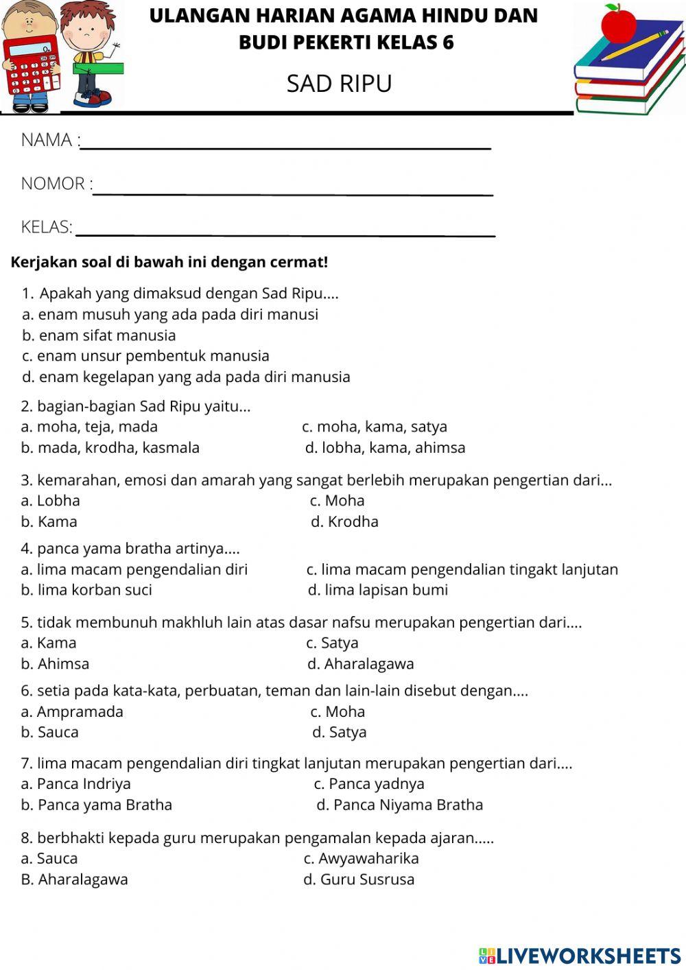 Ulangan harian agama hindu