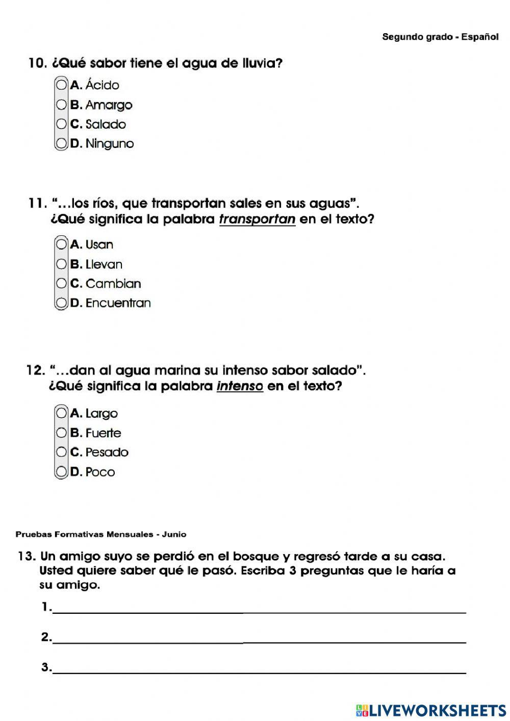 Prueba formativa 2º-Junio