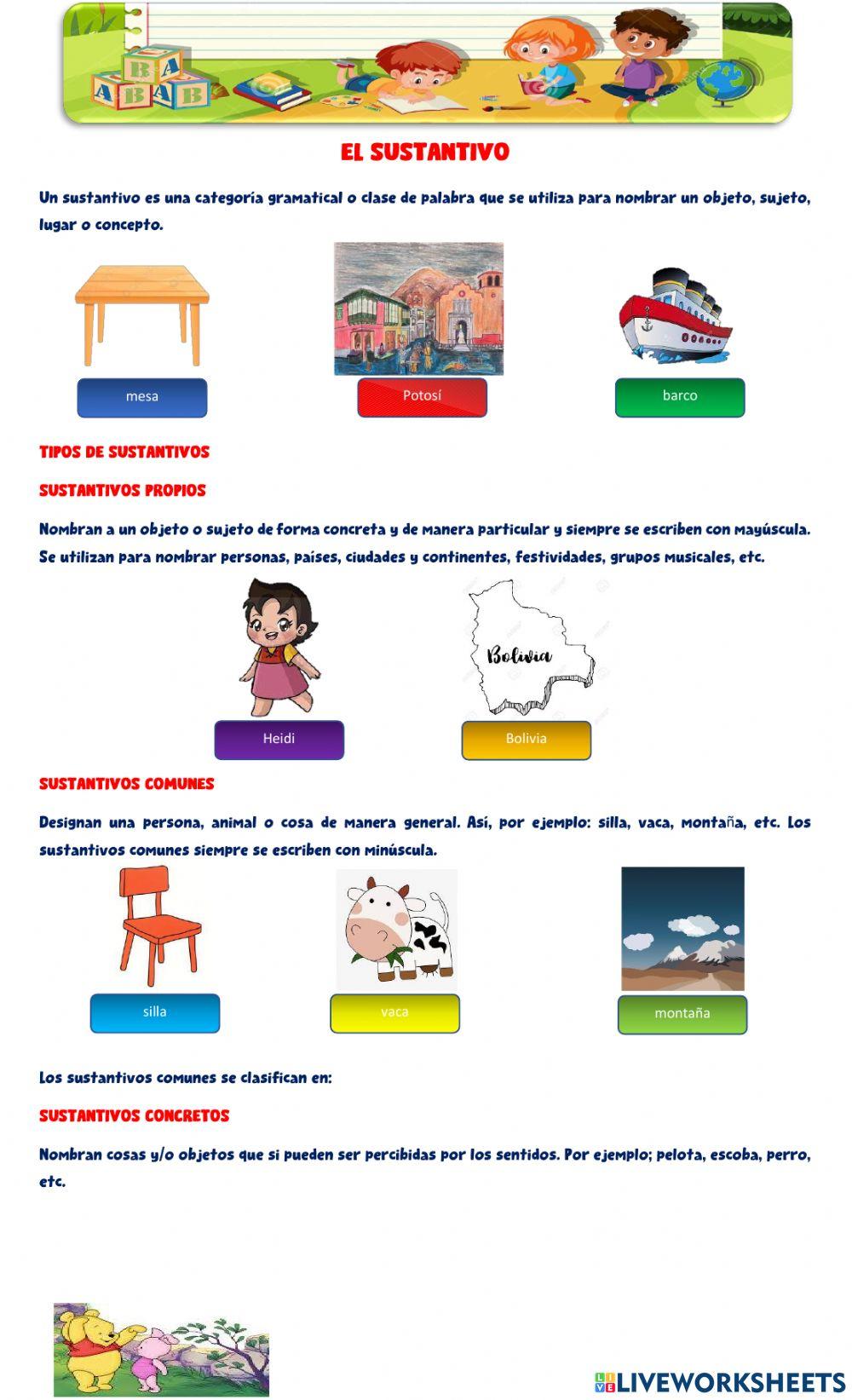 El sustantivo El sustantivo
