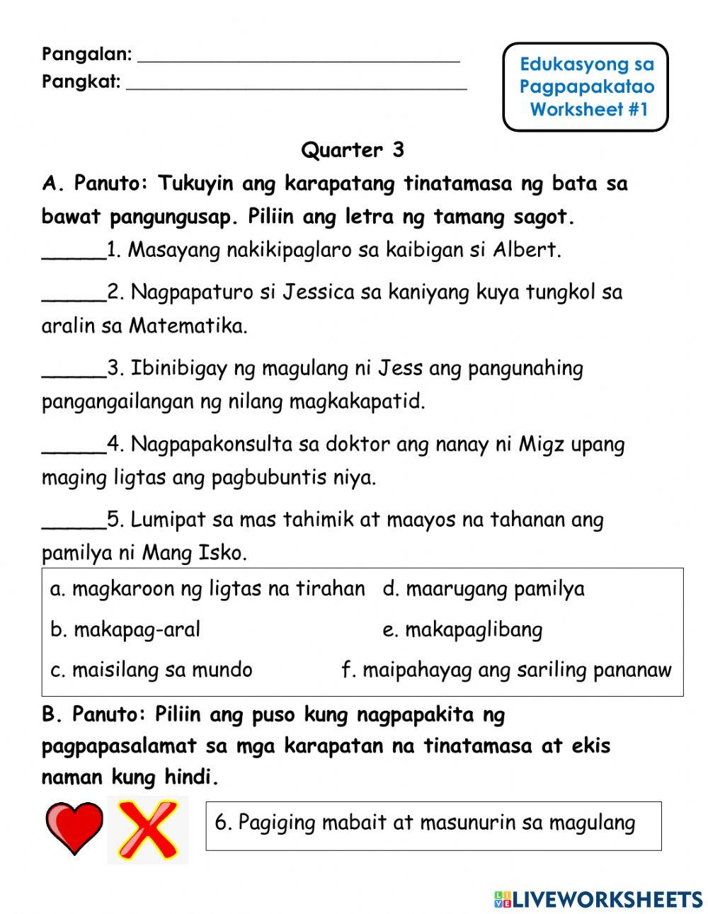 ESP - Pasasalamat sa Karapatan